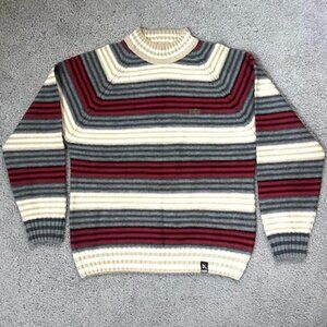 Cantabil Italy Men's Long Sleeve Winter Sweater-Size 40-Mock Neck Striped - EUC